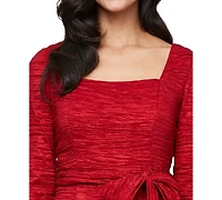 Sl Fashions Women's Square Neck Crinkle Sheath Dress