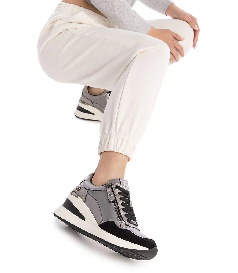 Women's Side Zipper Wedge Sneakers By Xti