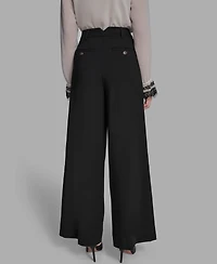 Bcbg Women's Pleated Back Notch Wide Leg Pants