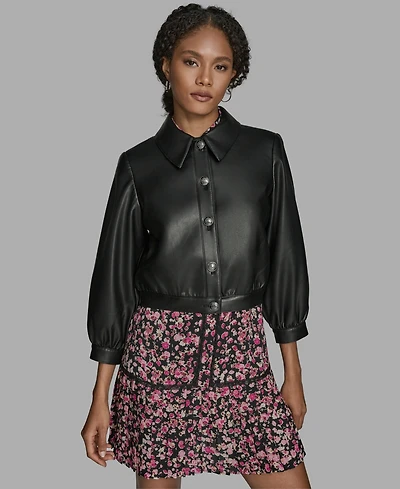 Bcbg Women's Crop Button Front Jacket
