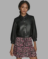 Bcbg Women's Crop Button Front Jacket