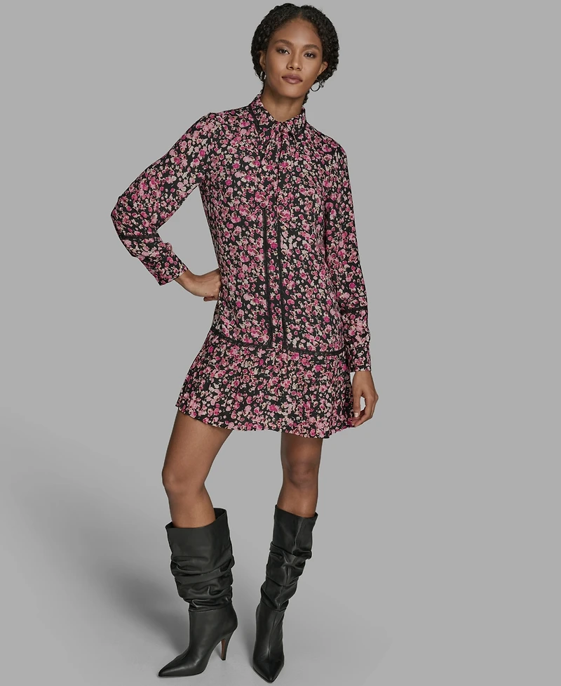 Bcbg Women's Long Sleeve Drop Waist Dress