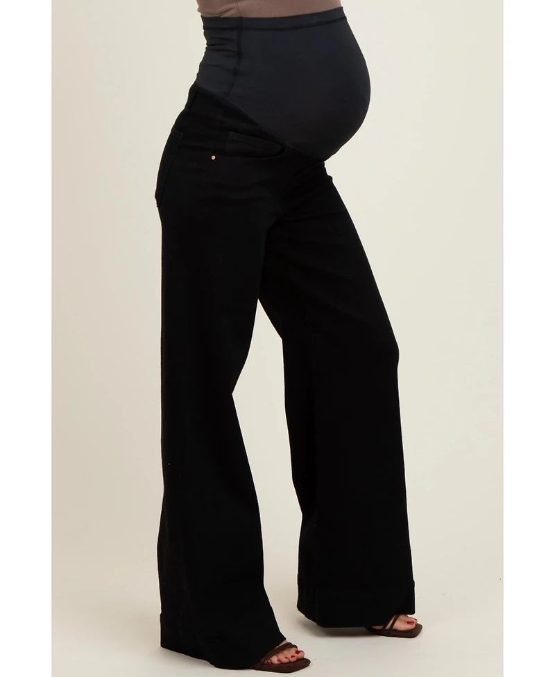 Pinkblush Maternity Black Super Wide Leg Jeans