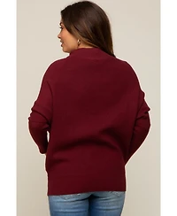 Pinkblush Maternity Burgundy Funnel Neck Dolman Sleeve Sweater