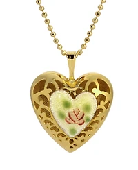 2028 Enamel Floral Heart Necklace