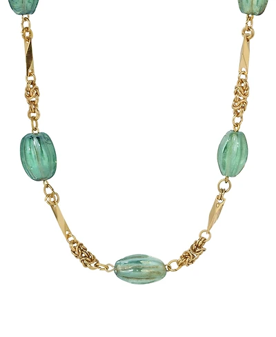 2028 Green Glass Ab Necklace
