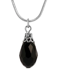 2028 Silver Tone Teardrop Bead Necklace