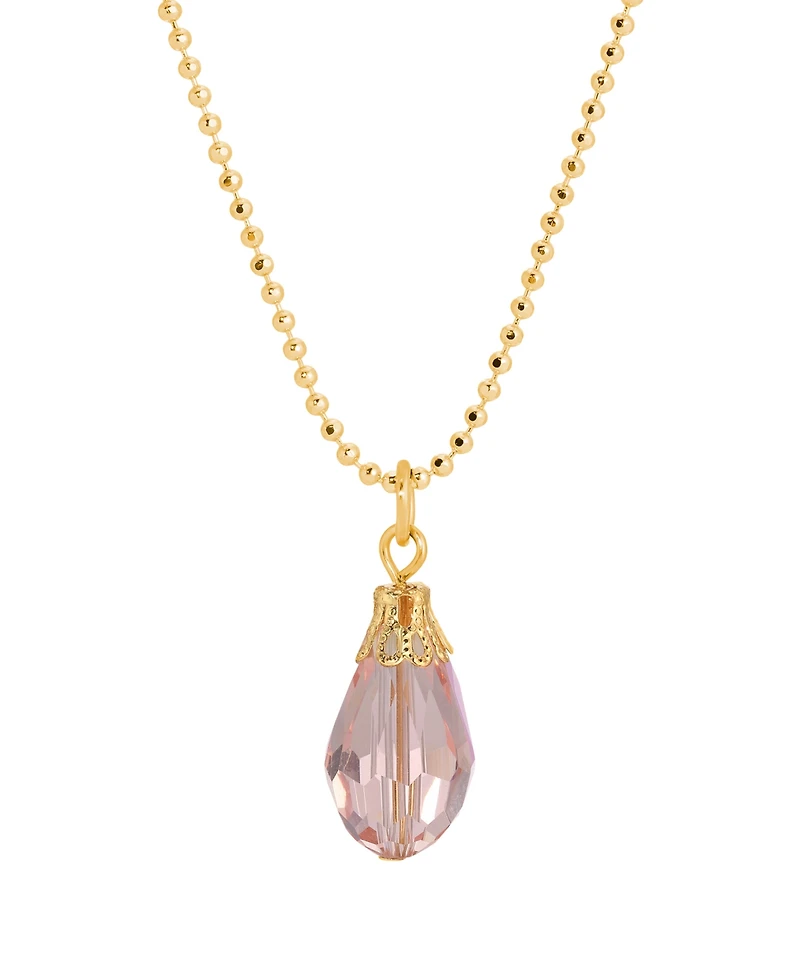 2028 Teardrop Bead Ball Chain Necklace