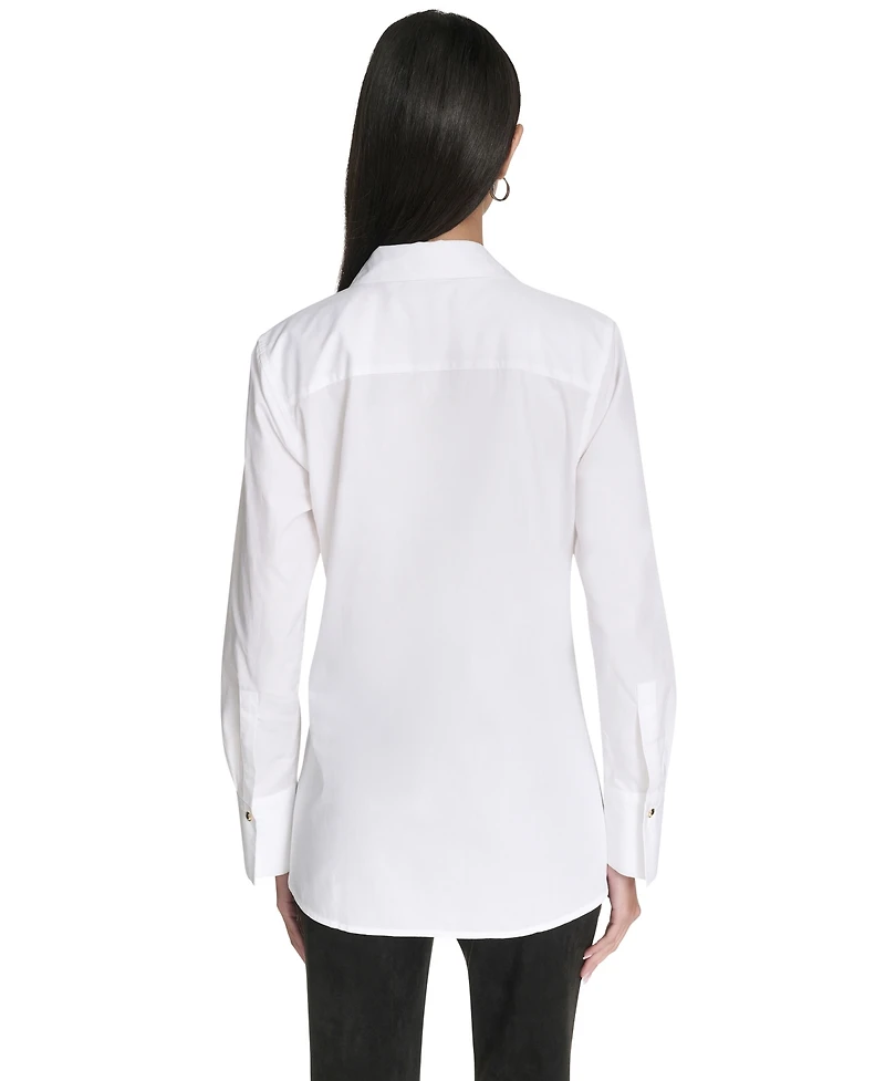 Halston Women's Long Sleeves Poplin Shirt