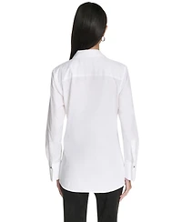 Halston Women's Long Sleeves Poplin Shirt