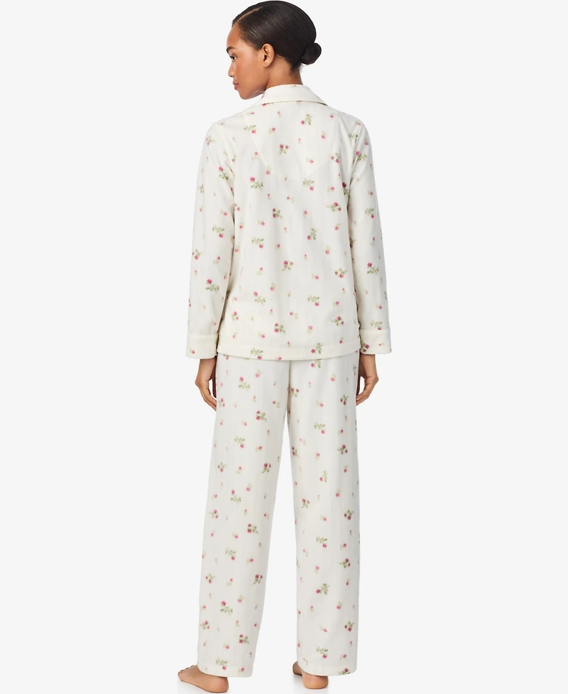 Lauren Ralph Women's Long Sleeves Notch Collar Pajama Set