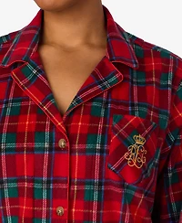 Lauren Ralph Lauren Plus Size Long Sleeves Notch Collar Pajama Set