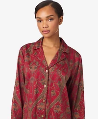 Lauren Ralph Women's Long Sleeves Notch Collar Pajama Set