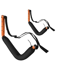 Kayak Storage Hooks - Set of 2 Wall Mount Garage Hangers - 125lbs Capacity Rack for Paddleboards, Surfboards, or Snowboards by Rad Sportz (Orange)