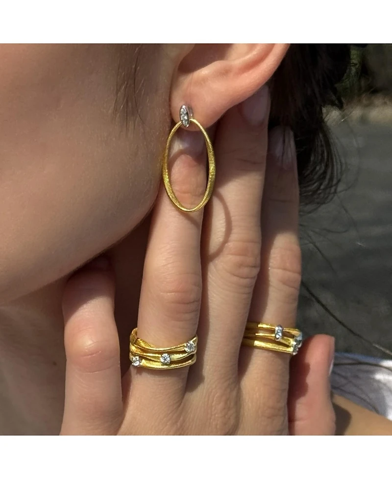 Suzy Levian New York Golden Helix Sterling Silver Cubic Zirconia Coil Three Row Twisted Ring