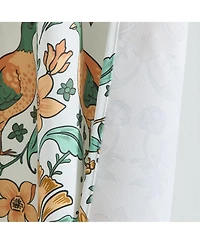 Hlc.me Florence Floral & Birds Patterned Window Back Tab Rod Pocket Curtains Bedroom - Light Blocking Darkening Window Panels