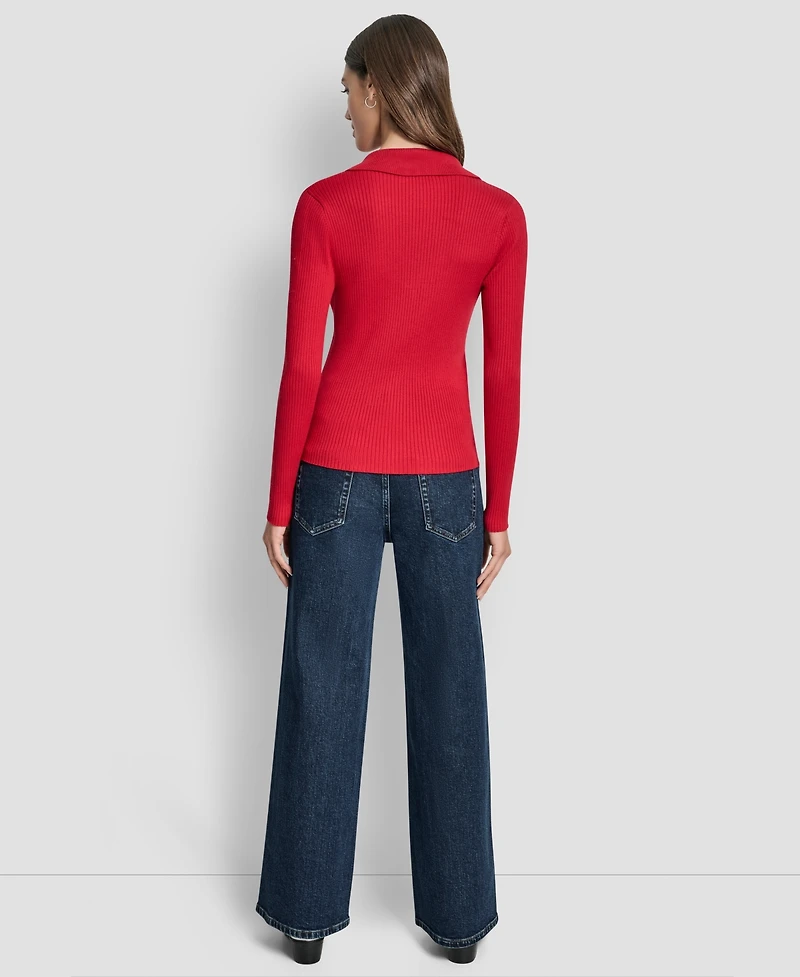 Dkny Jeans Women's Ribbed Long Sleeve Sweater