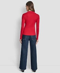 Dkny Jeans Women's Ribbed Long Sleeve Sweater