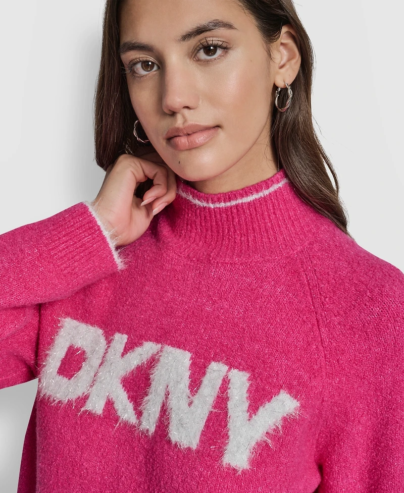 Dkny Jeans Women's Tinsel Logo Detail Sweater