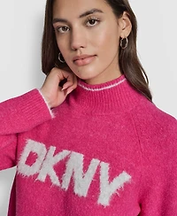 Dkny Jeans Women's Tinsel Logo Detail Sweater