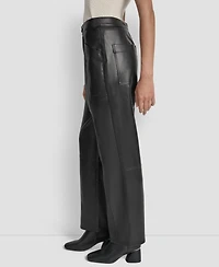 Dkny Jeans Women's High Rise Straight Leg Seamed Pants
