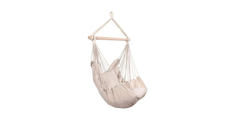 Flynama Natural Rope Hammock Chair Swing with 2 Cushions Carrying Bag