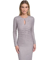 Calvin Klein Women's Ruched Long Sleeve Dress