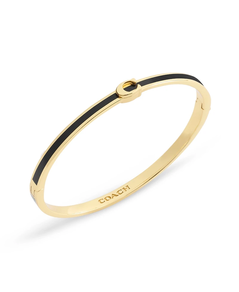 Coach Gold Plated Hinged Bangle Bracelets