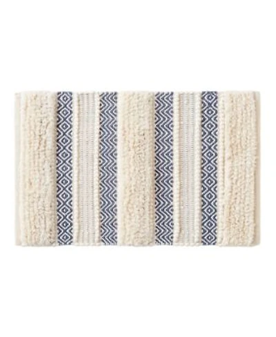 Inkivy Asher Woven Texture Stripe Bath Rug
