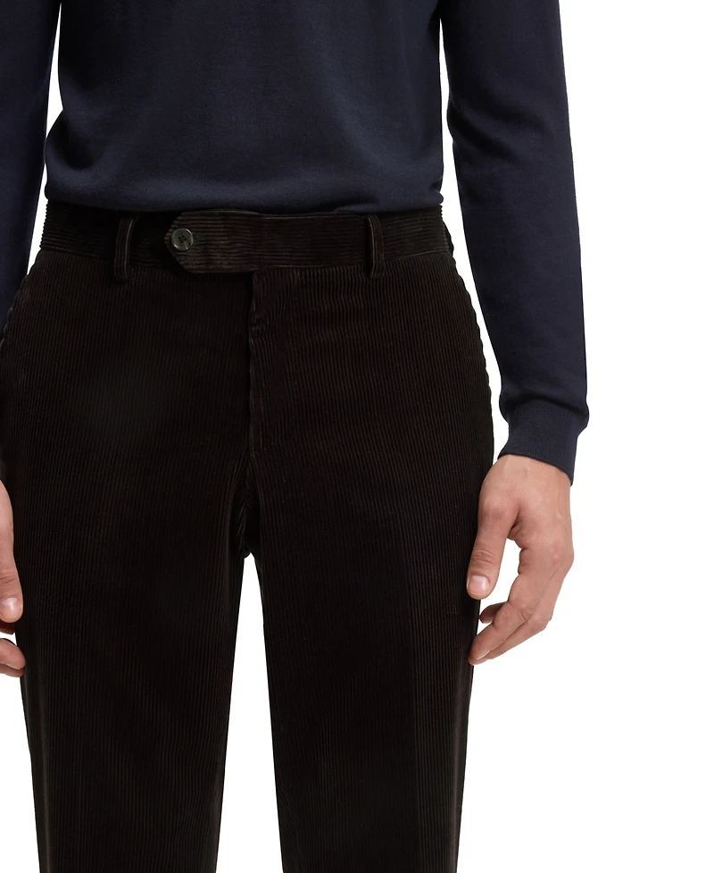 Boss by Hugo Men's Beckham x Striped Cotton Pleat-Front Pants