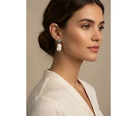 Turquoise and Baroque Shell Pearl Drop Earring