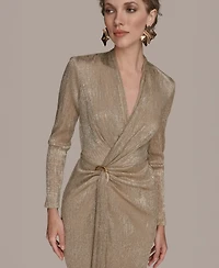 Donna Karan New York Women's V-Neck Draped Gown