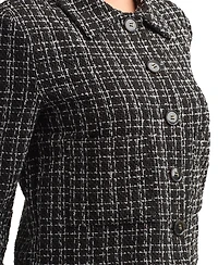 Bcx Women's Tweed Check Boucle Long Sleeves Jacket