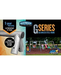 Xdp Recreation Fun All Mighty Swing Set w/See Saw, Super Disc, Swings, & Slide