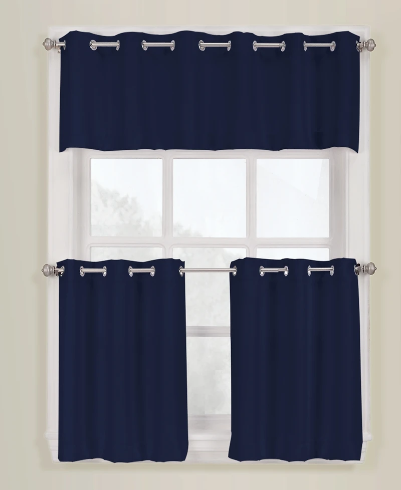 Montego Casual Textured Semi-Sheer Grommet Kitchen Curtain Valance