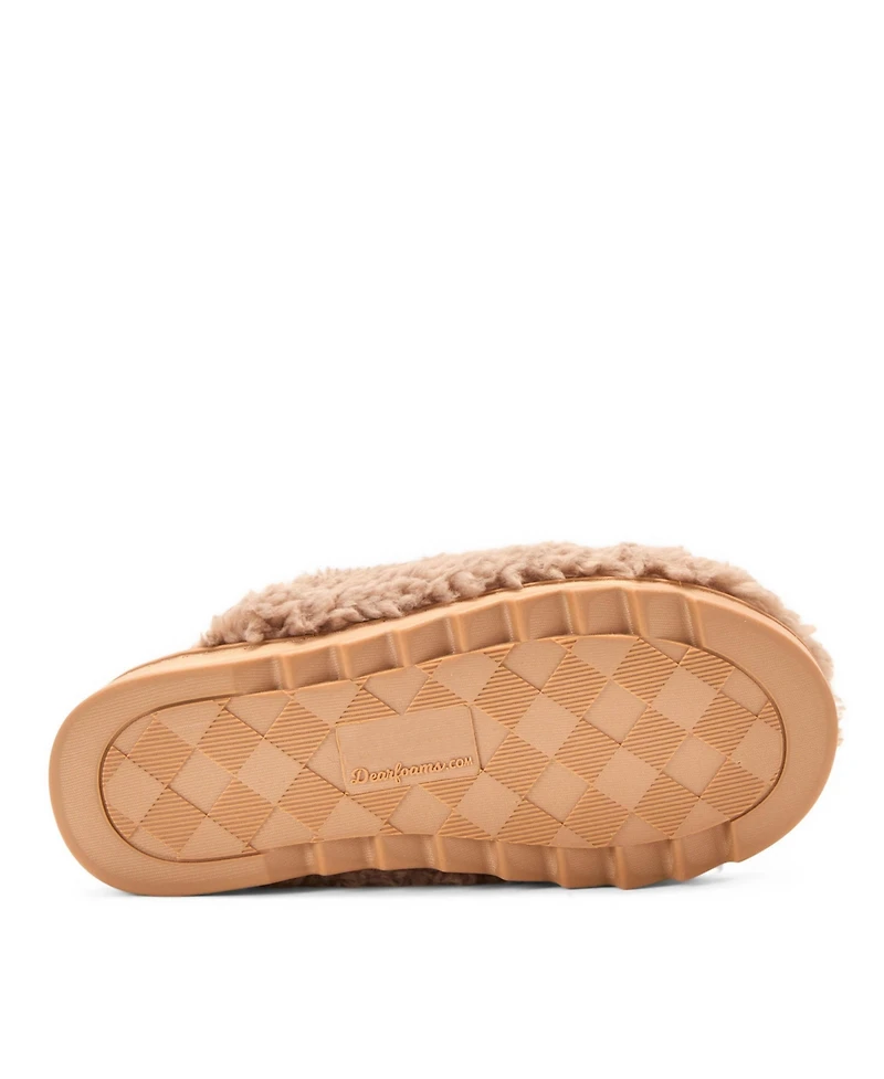 Dearfoams Women's Raven Teddy Scuff Slipper