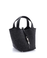 Pre-Owned Hermes Mm Picotin Lock Bag Felt with Leather