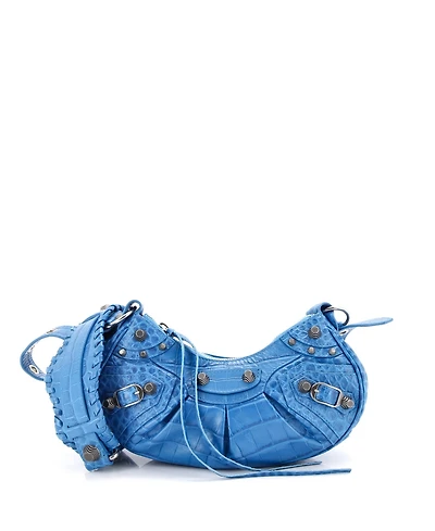 Pre-Owned Balenciaga Le Cagole Giant Studs Shoulder Bag Embossed Leather