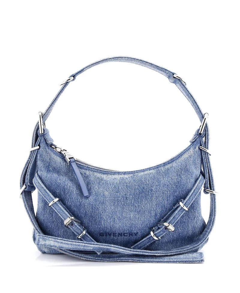 Pre-Owned Givenchy Mini Voyou Shoulder Bag Denim