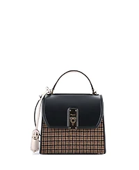 Pre-Owned Salvatore Ferragamo Small Boxyz Top Handle Bag Printed Wool and Leather