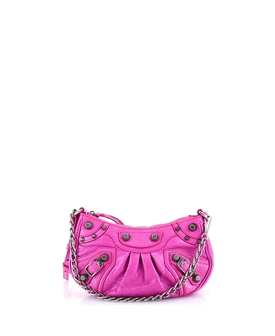 Pre-Owned Balenciaga Mini Le Cagole Giant Studs Shoulder Bag Leather