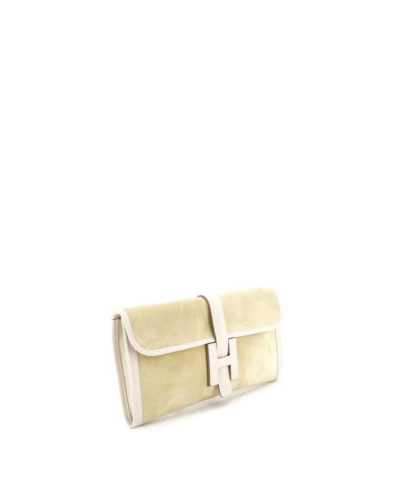 Pre-Owned Hermes 29 Jige Elan Clutch Doblis Suede