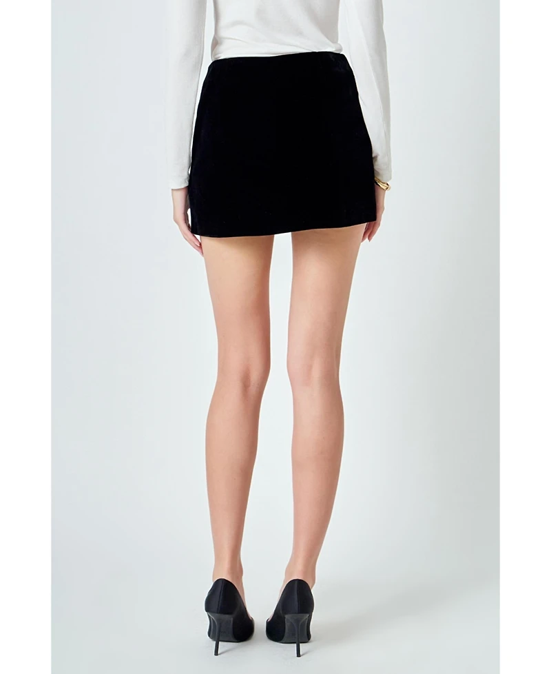 endless rose Women's Velvet Bow Skort