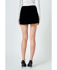 endless rose Women's Velvet Bow Skort
