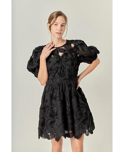 English Factory Women's Flower Embellished Mini Dress