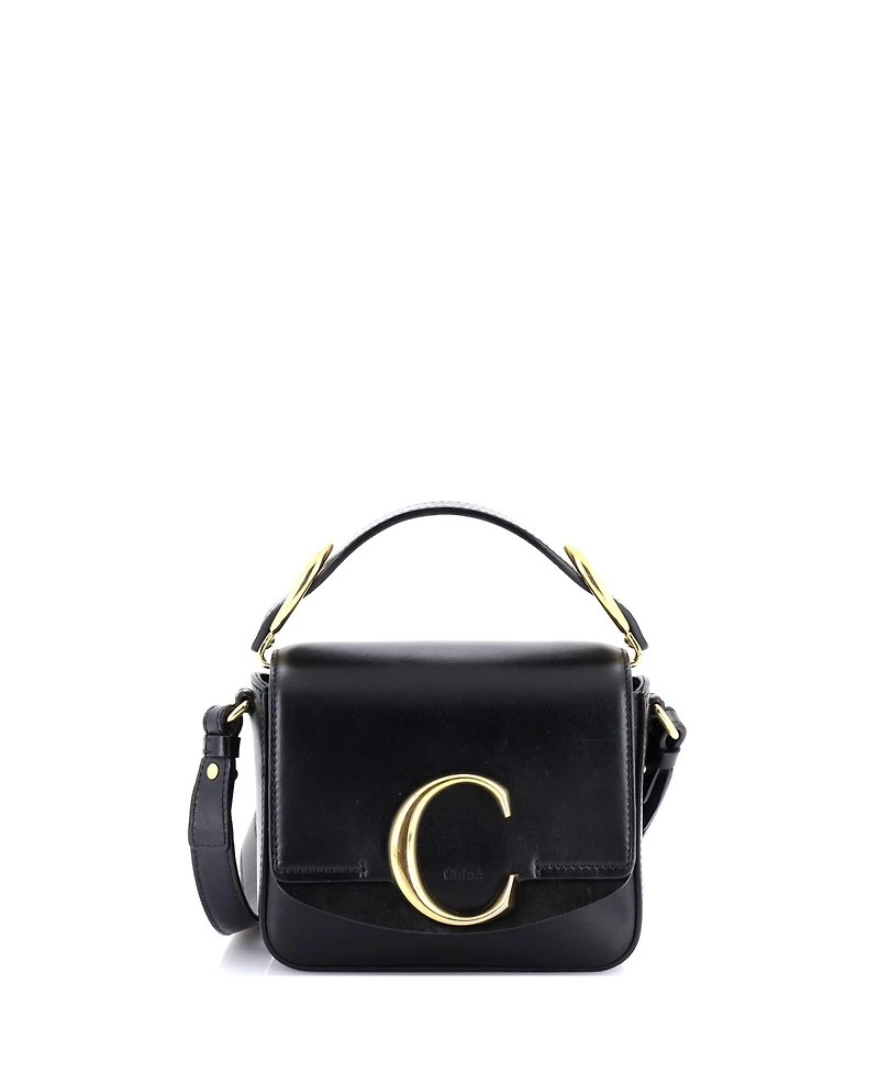 Pre-Owned Chloe Mini C Flap Bag Leather