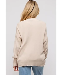 Pinkblush Maternity Beige Basic Ribbed Cardigan Sweater