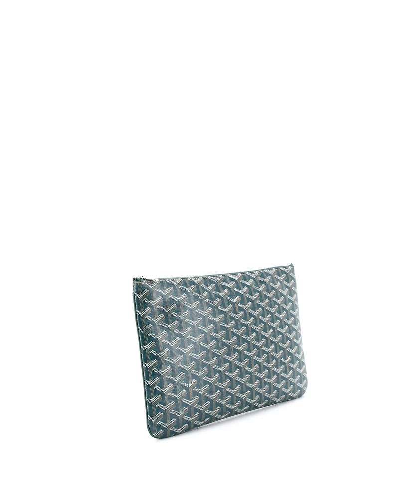 Pre-Owned Goyard Mm Senat Zip Pouch Coated Canvas