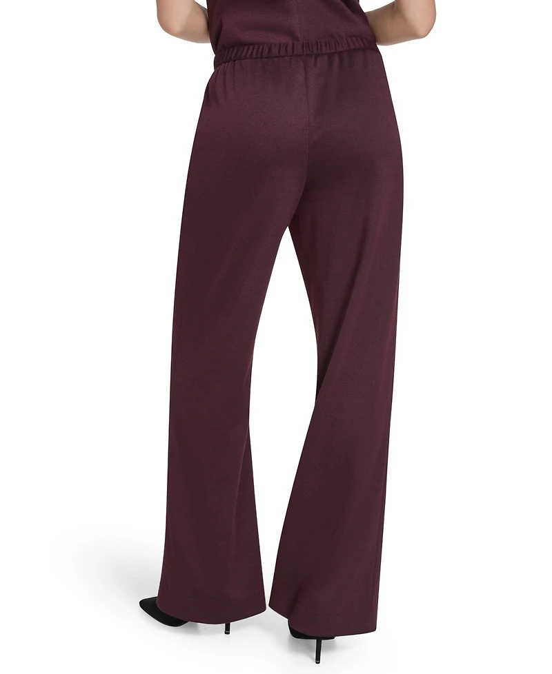 Halston Women's Mid Rise Wide Leg Ponte Trousers