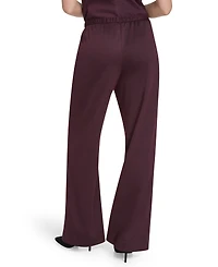 Halston Women's Mid Rise Wide Leg Ponte Trousers